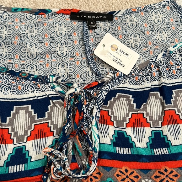 NWT Staccato Long Boho Patterned Flowy Blouse - Picture 5 of 6